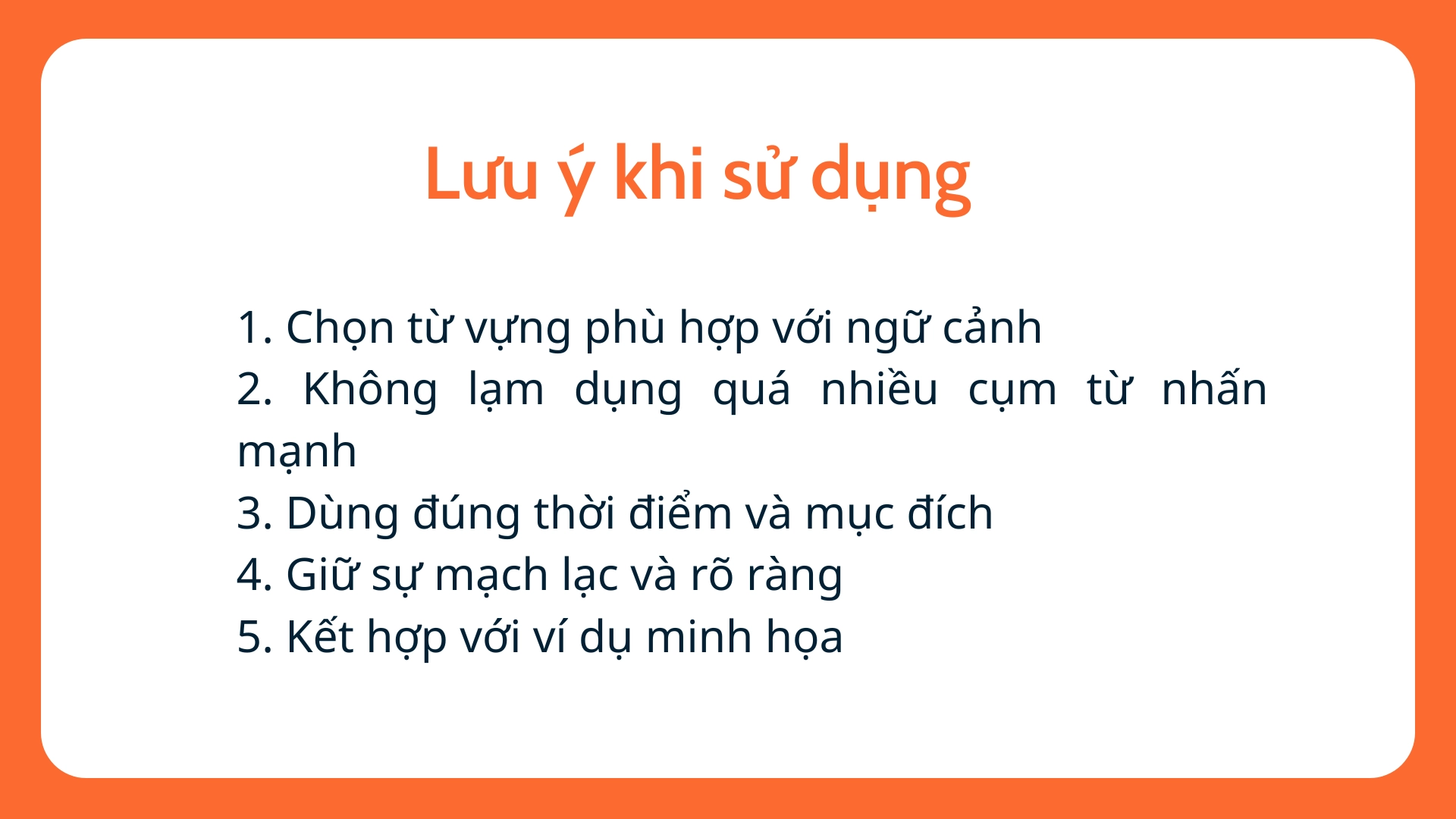 Tổng hợp từ vựng dùng để nhấn mạnh ý chính trong tiếng Anh 74 Từ vựng dùng để nhấn mạnh ý chính