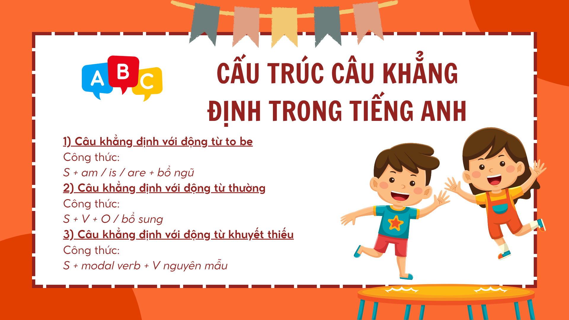Cách dùng câu khẳng định trong tiếng Anh