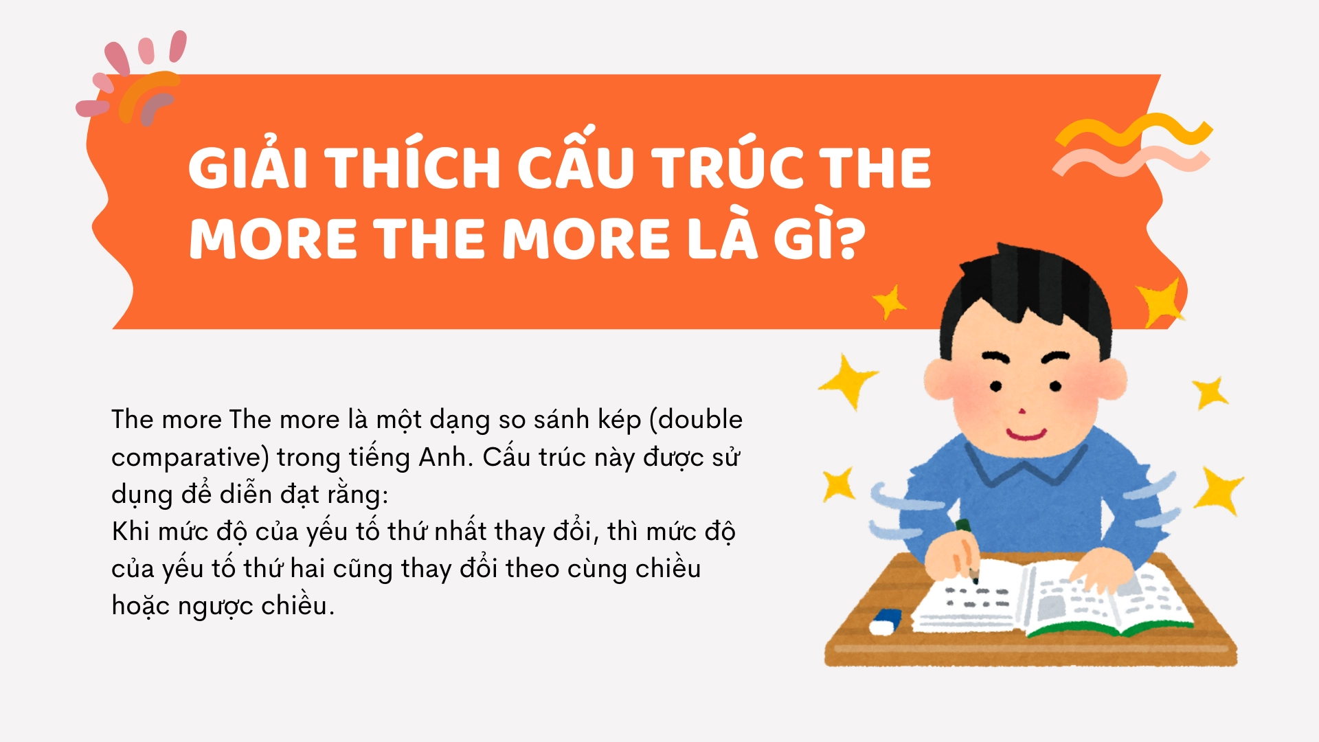 Cấu trúc The more The more trong tiếng Anh: Giải thích chi tiết, cách sử dụng và ví dụ minh họa (2026) 1 The more The more