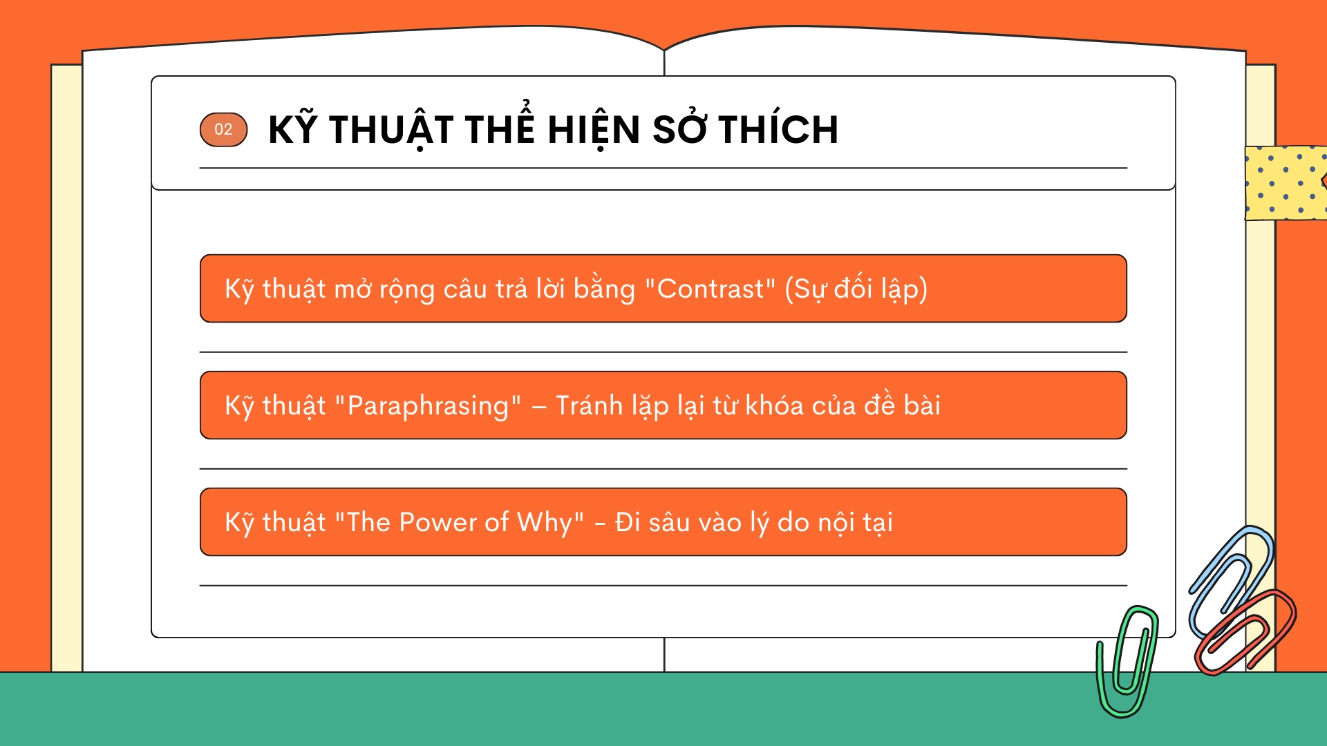 TOEIC speaking part 3 thể hiện sở thích