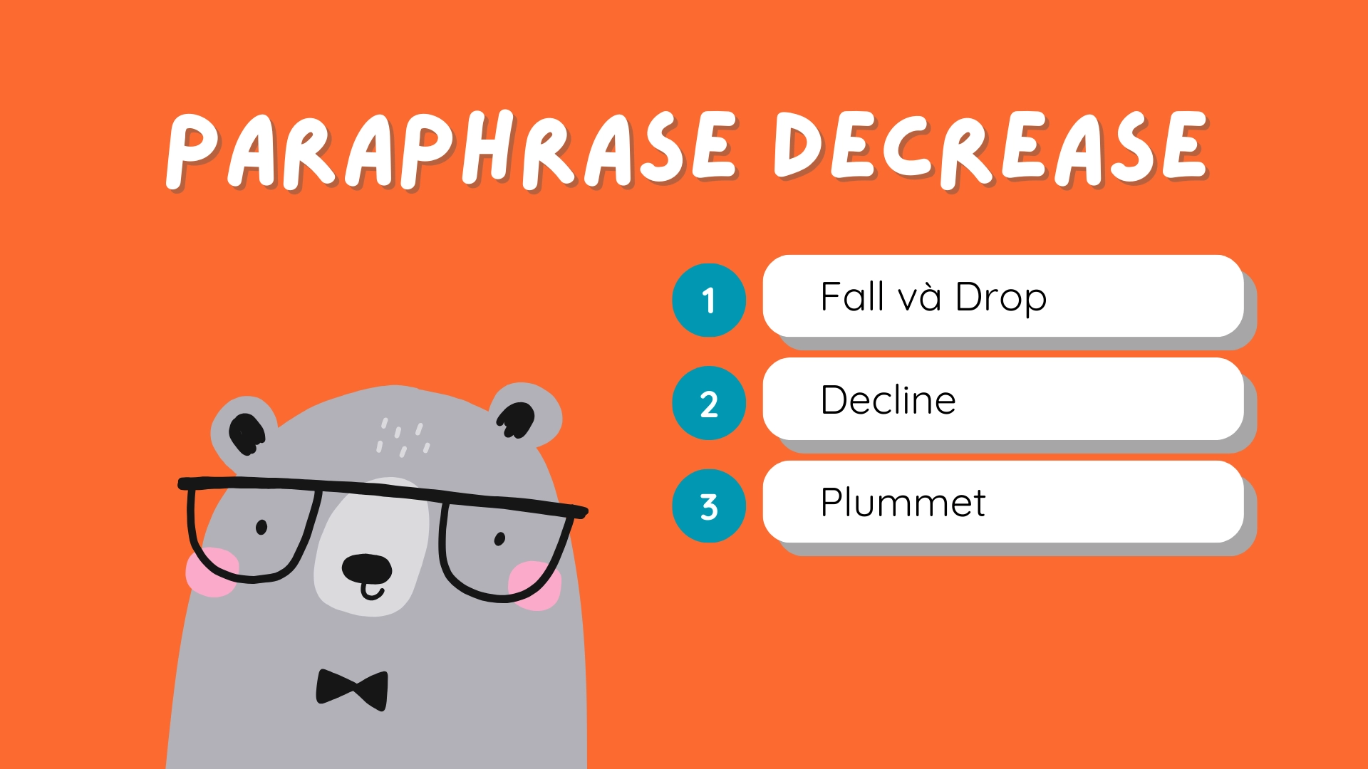 Cụm từ thay thế Decrease
